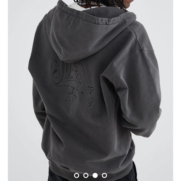 NWT XLARGE Pigment Dyed Embossed Zip Hoodie Sweatshirt S - Picture 7 of 8